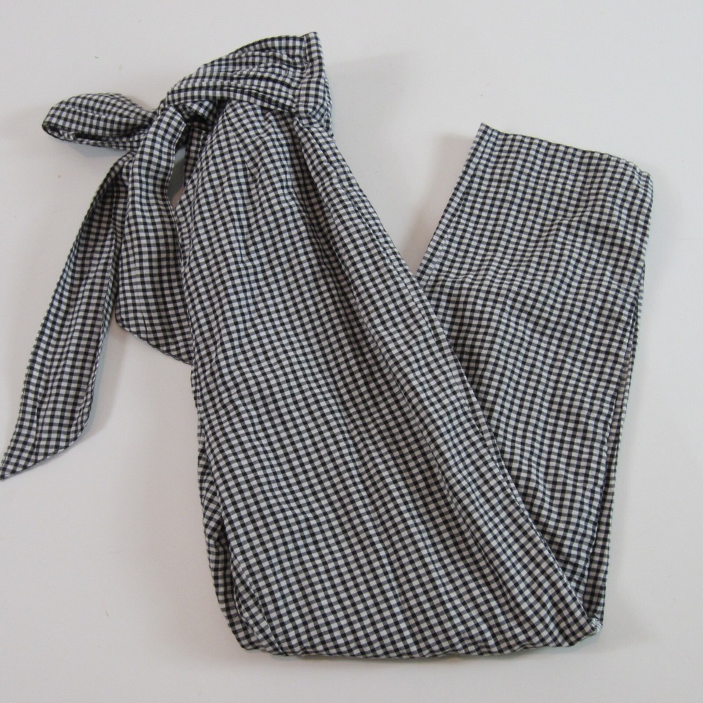 Free People women's pants West Side Tie Gingham Crop Check Capri Sz 0